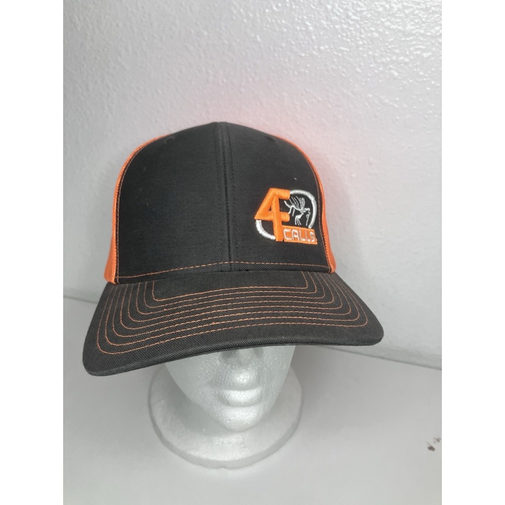 4 Calls Orange Hunting Calls Richardson Trucker Adjustable Snapback Cap Outdoors